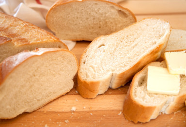 Keto bread with butter slices