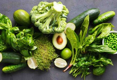 display of green vegetables