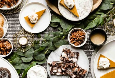 Tablescape of assorted keto desserts