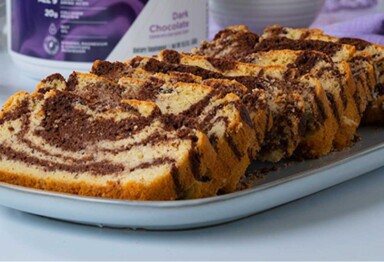 Keto marble cake made with Bulletproof Energy Collagen Protein