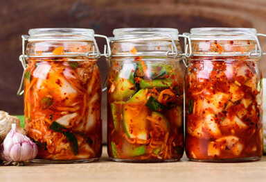 3 jars of fermented foods