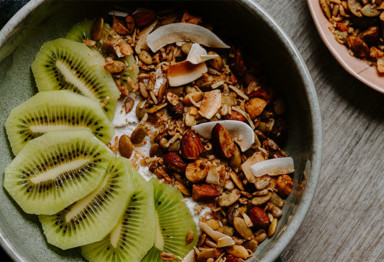 Grain free granola bowl with kiwi