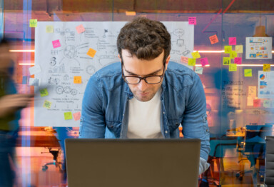 Man working at laptop