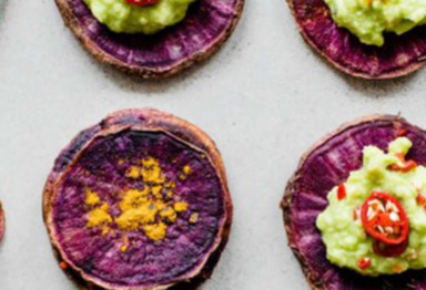 Sweet potato toast with guacamole