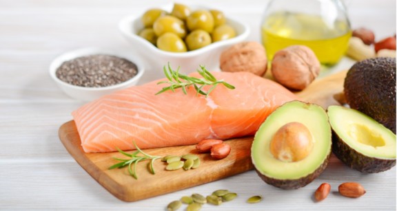 Salmon, avocado and other foods that provide quality fats.