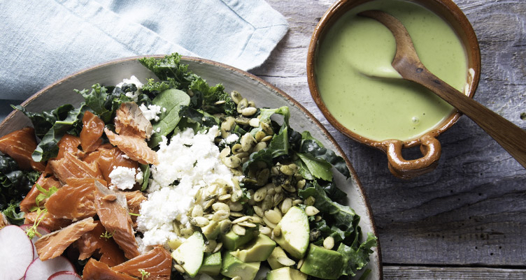 keto chopped salad with green creamy dressing