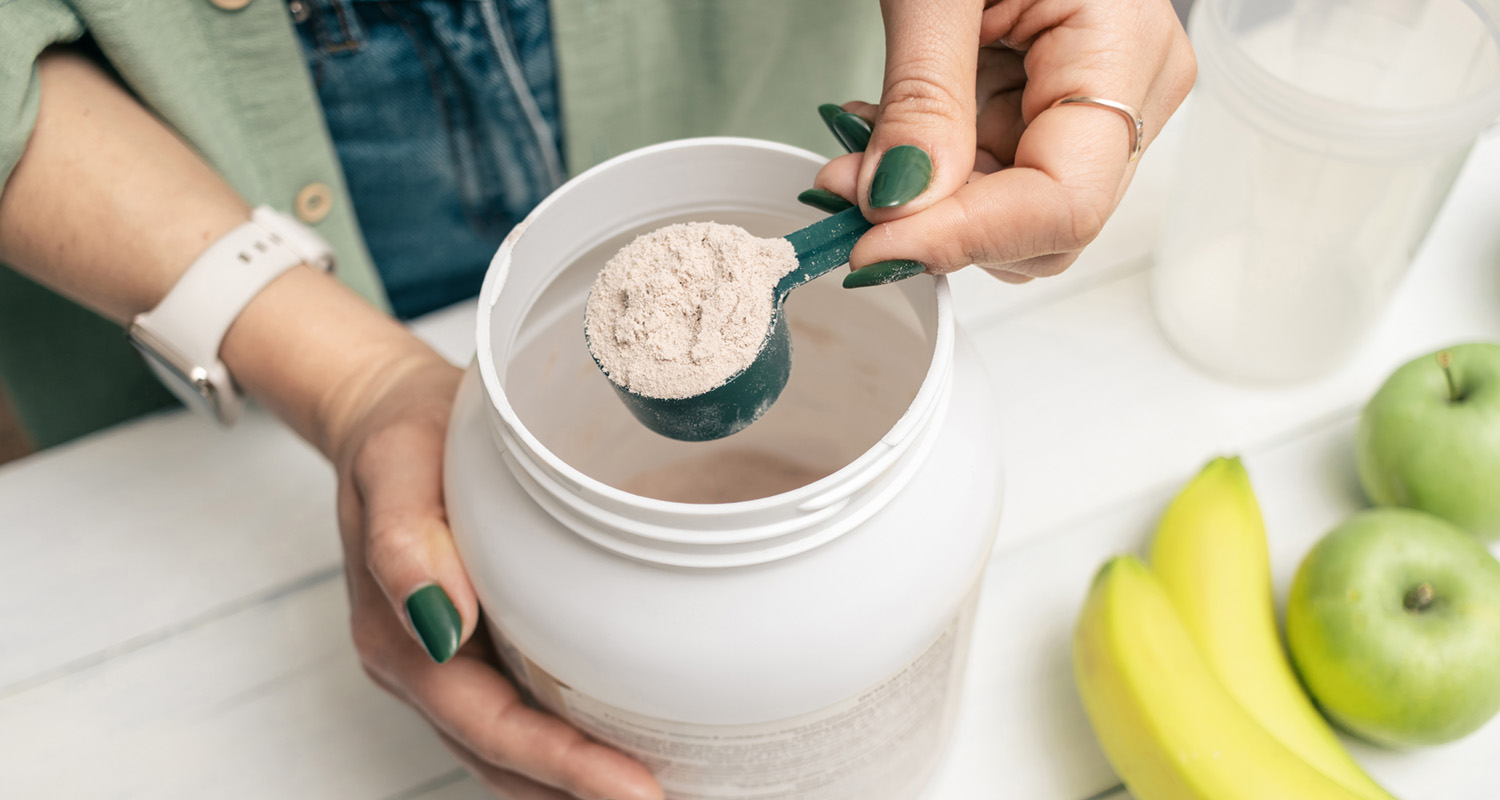 scooping protein powder